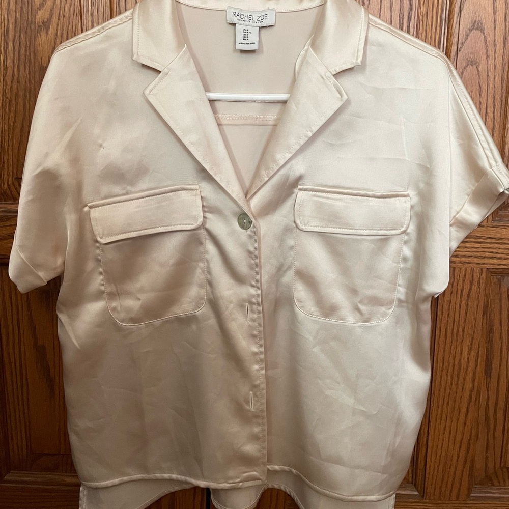 Rachel Zoe Women’s Satin Button Up Shirt